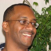 Black man smiling
