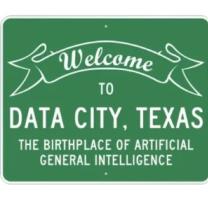 Sign saying Welcome to Data City Texas