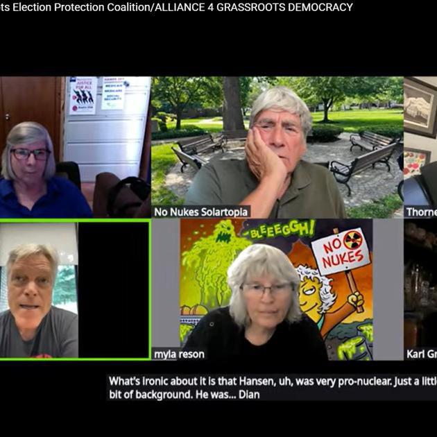 Shows some of the featured guests with host in zoom