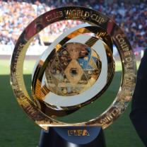  The Club World Cup trophy at the Radès Olympic Stadium 