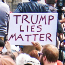 Sign saying Trump Lies Matter
